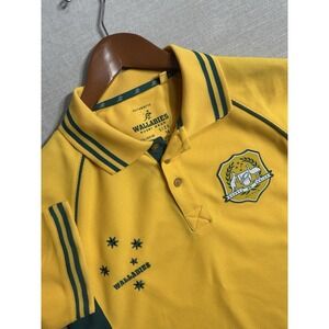 EUC Wallabies Australia Rugby 2000 Polo Shirt Jersey Vintage Size 14 Yellow